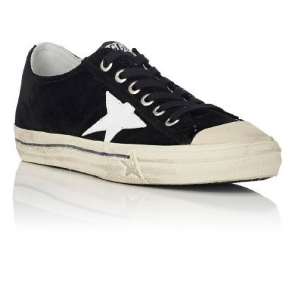 golden goose black velvet sneakers